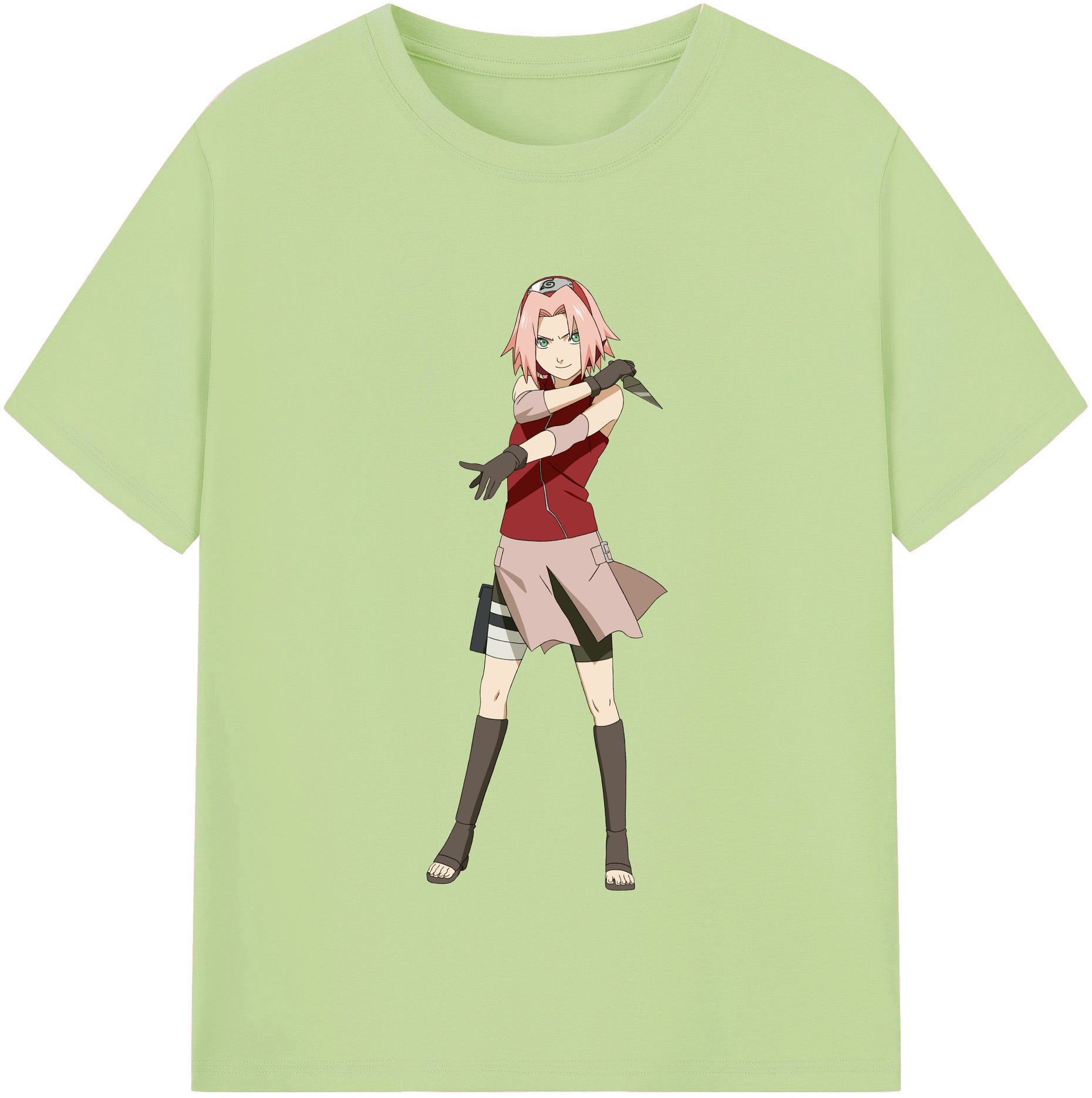 （画像用） NARUTO -ナルト- 春野サクラ Haruno Sakura 綿100％半袖Tシャツ（フロントプリント）